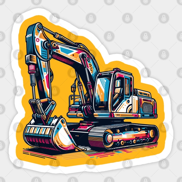 Excavator Sticker by Vehicles-Art